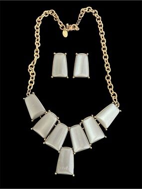 Charming Charlie’sNecklace and Earrings Set with Gray Stone